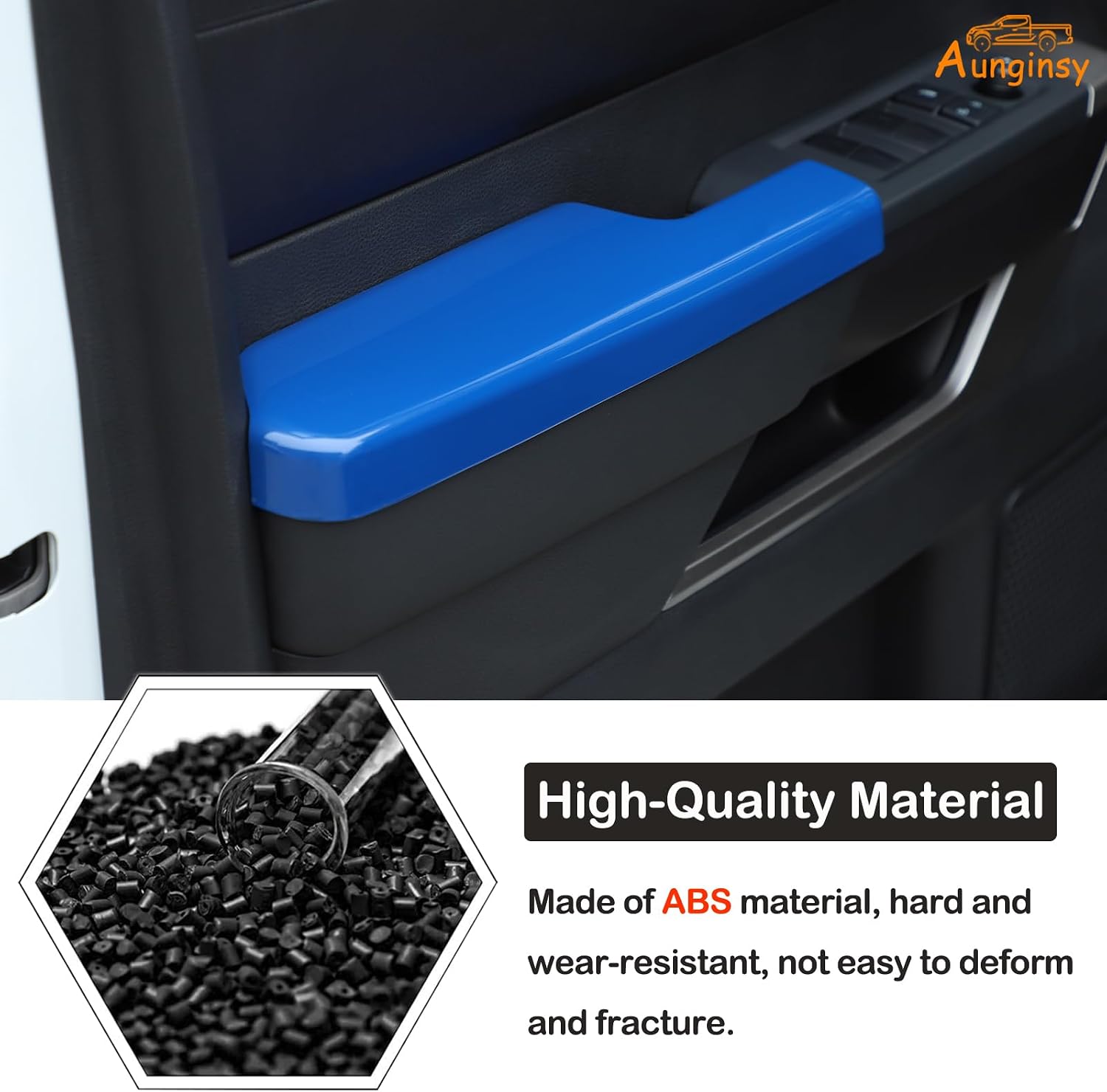 Aunginsy 4PCS Inner Door Armrest Panel Trim Cover Compatible with Toyota Tundra Crew Max 2022-2026, Car Front Rear Side Door Armrest Panel Protector Cover Decorative Frame ABS Interior Accessories