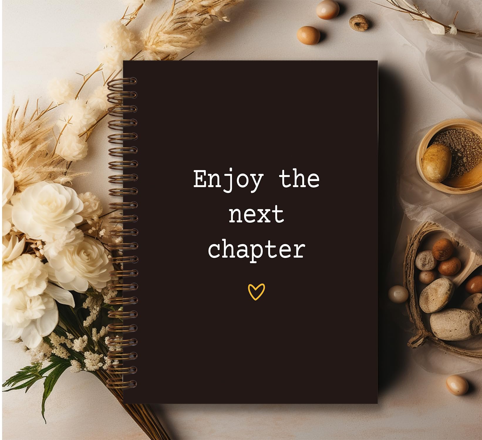 Regalo de jubilación para mujer, cuaderno con espiral Enjoy The Next Chapter, regalos de despedida para compañeros de trabajo, colegas, trabajadores de oficina, cuaderno de espiral de tapa dura