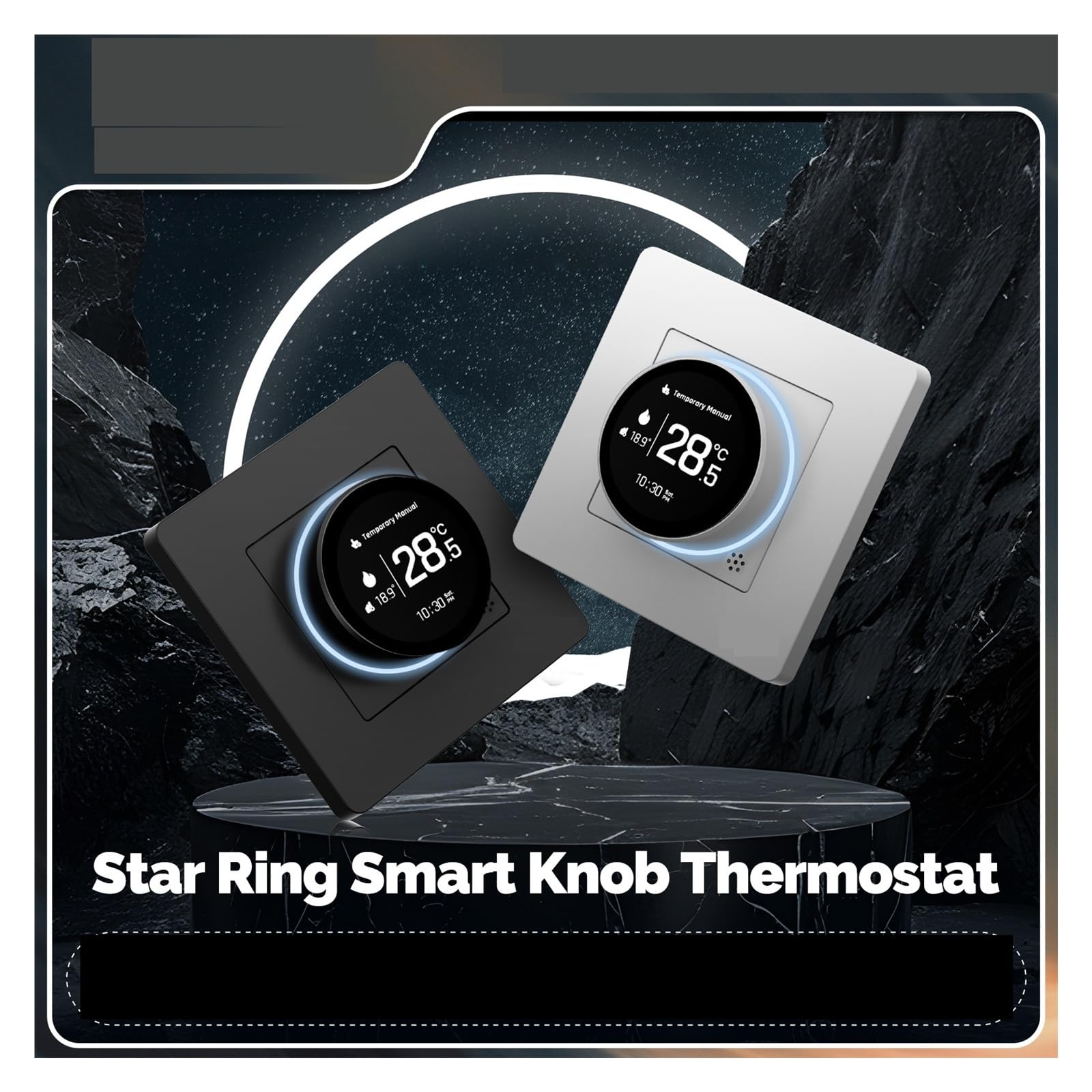 Inteligentny termostat, Inteligentny termostat z pokrętłem, regulator temperatury Star Ring Series, kocioł wodny, ogrzewanie elektryczne(Electric Heat GY)