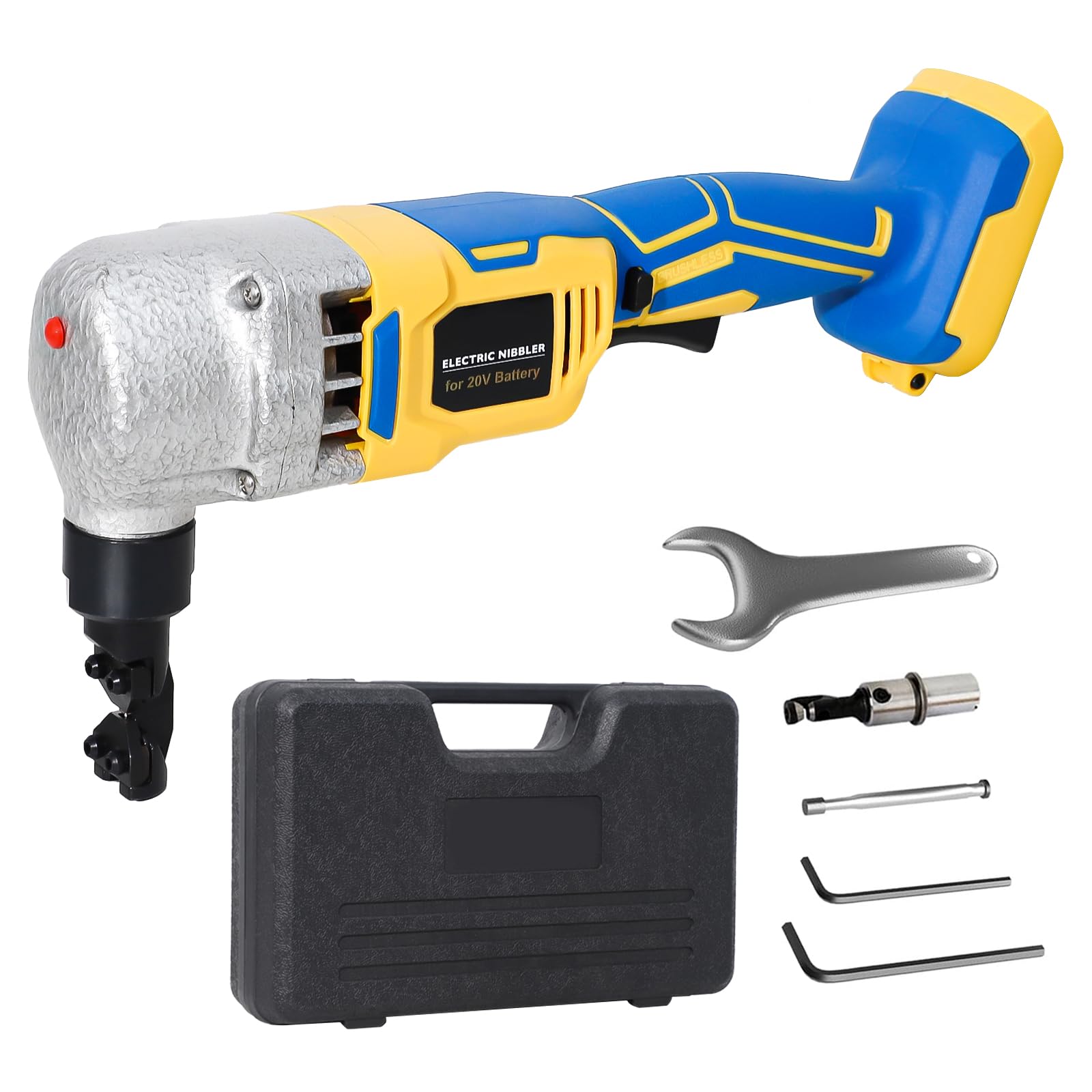 Cordless Nibbler Compatible with Dewalt 20V Max Battery, 18 Gauge Sheet Metal Cutter with 1200RPM Brushless Motor | Replaced Blades for Cutting Aluminium, Stainless Steel, Plastic (Tool Bare)