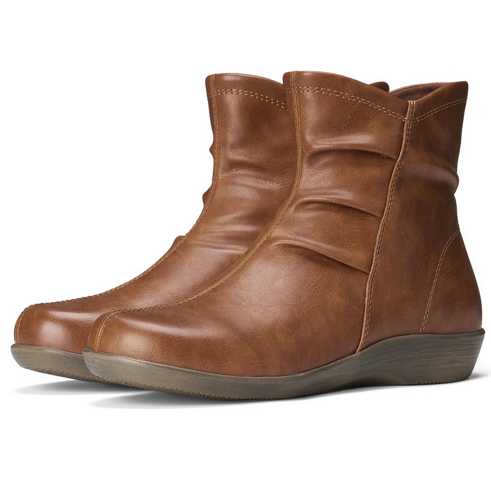 SUEDI Women's Ankle Boots Flat Booties Casual Short Boots Comfortable Walking Boots for Women