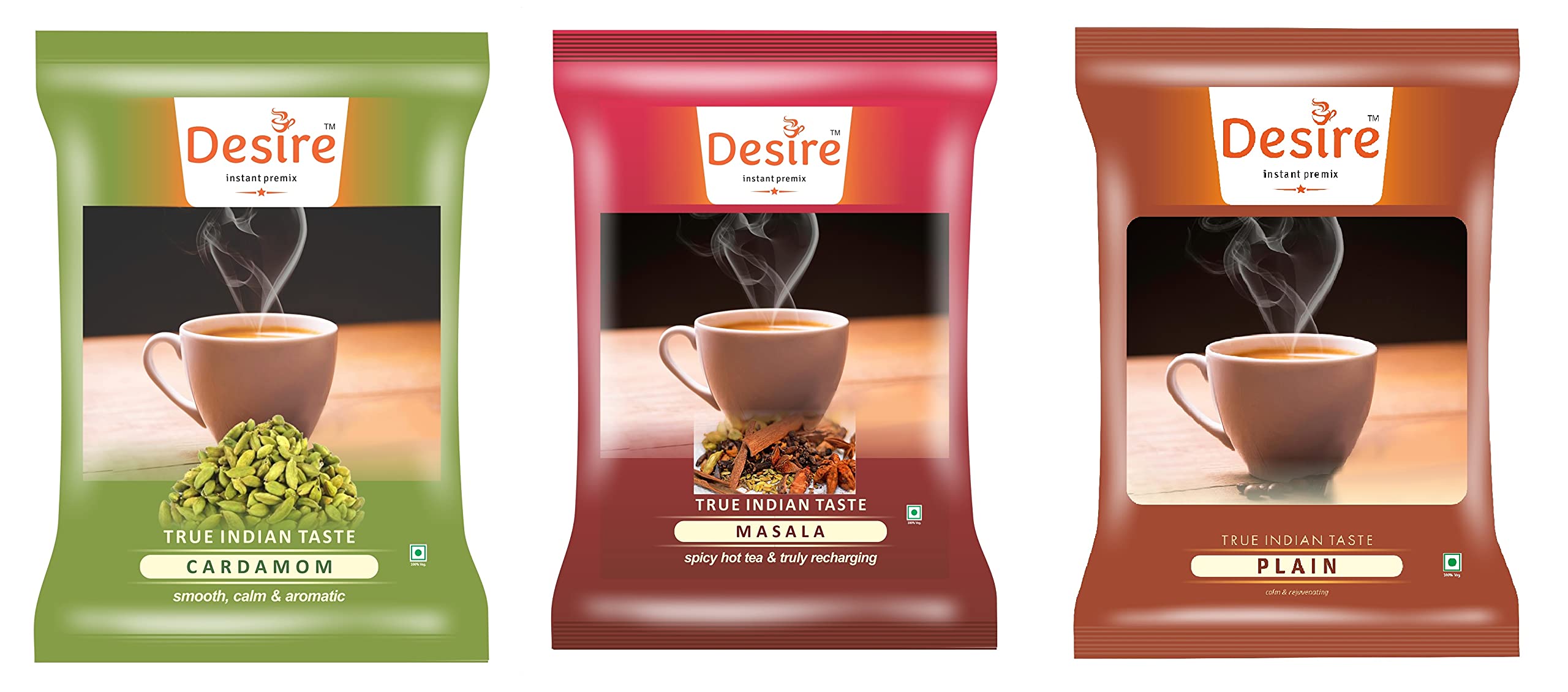 Desire Plain, Cardamom, and Masala Flavoured Tea Instant premix Powder, for Both Manual and Vending Machines, Refreshing - Pack of 3 (3 kg / Each 1 kg) (B079KCR67Z) Amazon Price History, Amazon Price Tracker