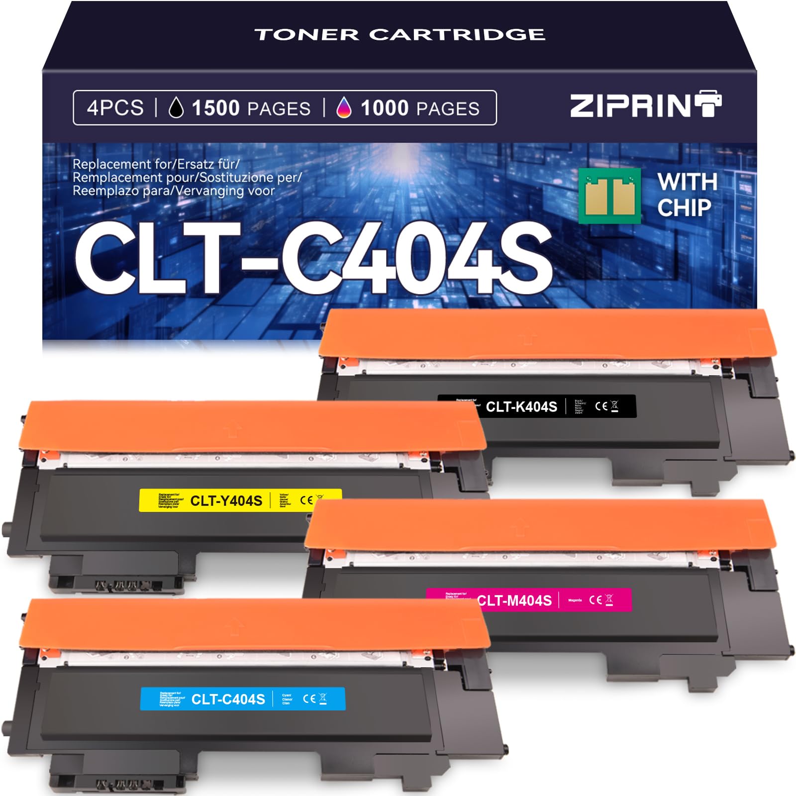 ZIPRINT 4 Multipack Toner compatibile CLT-K404S CLT-P404C CLT-Y404S CLT-P404C CLT-C404S para Xpress c480fw toner C430 C430W C480FW C480W C480 C480 C48X C43X C480FN