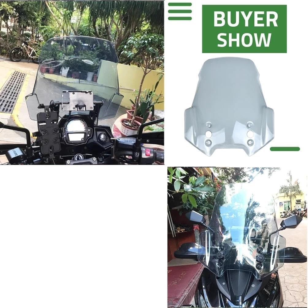 Parabrisas Delantero para 1000 Y 650 (2015-2018), Deflectores De Aire, Motor Parabrisas Motocicleta Carenado(Light Smoke)