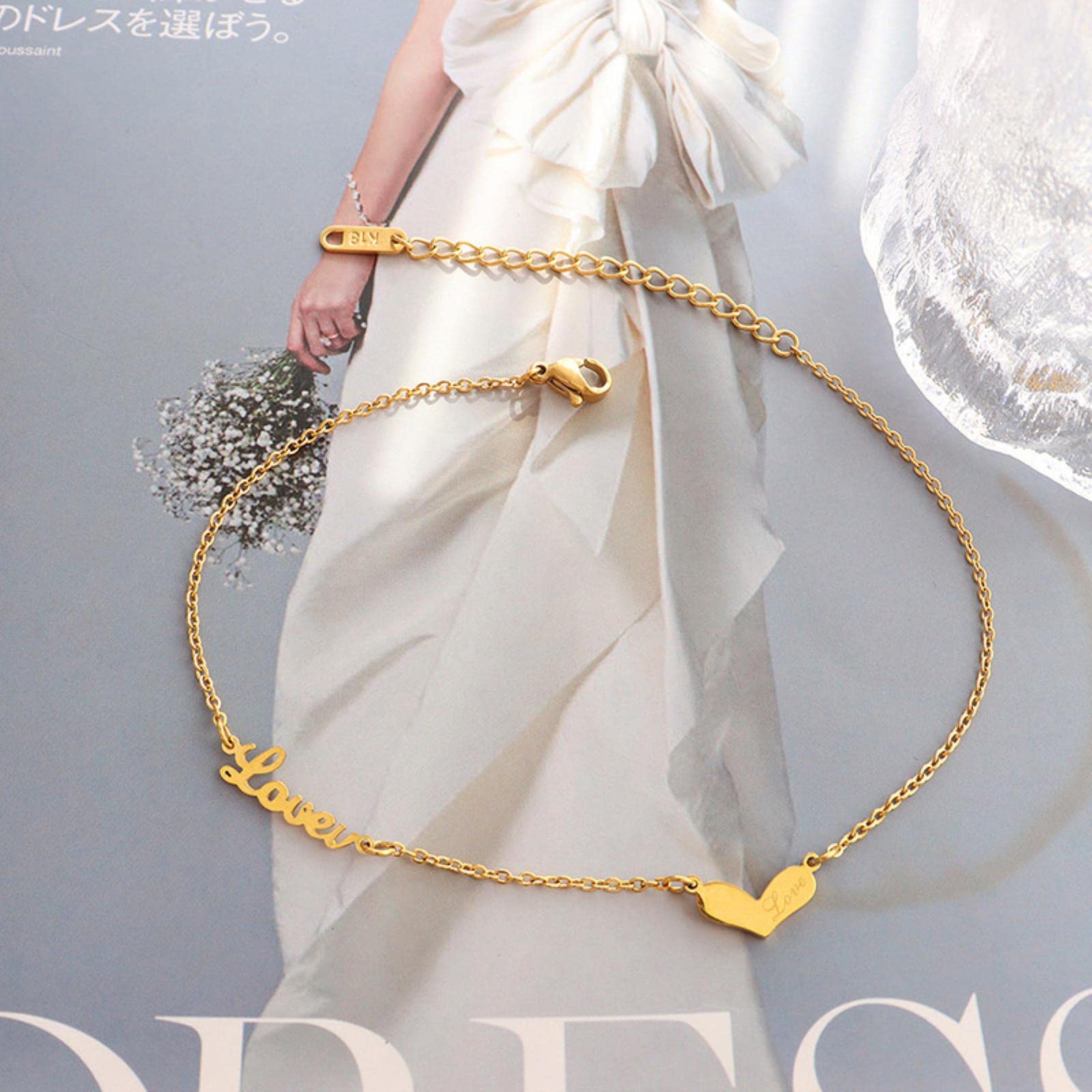 Bracelet Cheville Mikovivi Pour Femme, Ajustable Cu0153ur Et