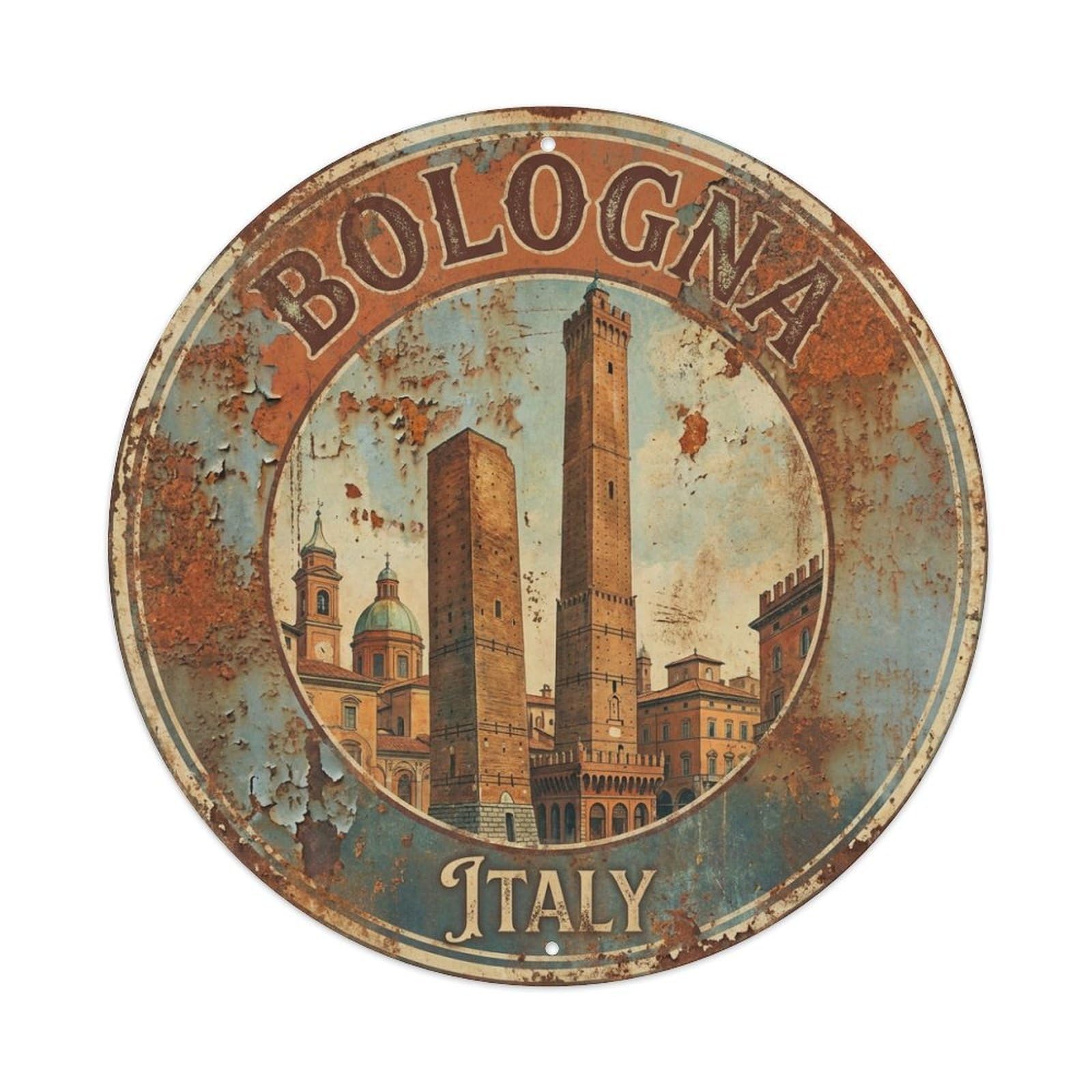 Galvaxio Style Vintage Travel Italy Bologna Metal Tin Sign