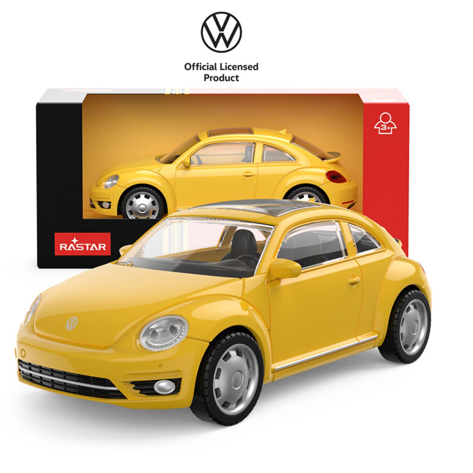 Volkswagen Beetle 1:43 Scale Die-Cast Model Car - Yellow