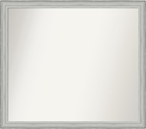 Amanti Art Espejo personalizado, espejo de baño plateado Bel Volto, espejo de pared o espejo de tocador de baño sobre fregadero (31 x 35 pulgadas),