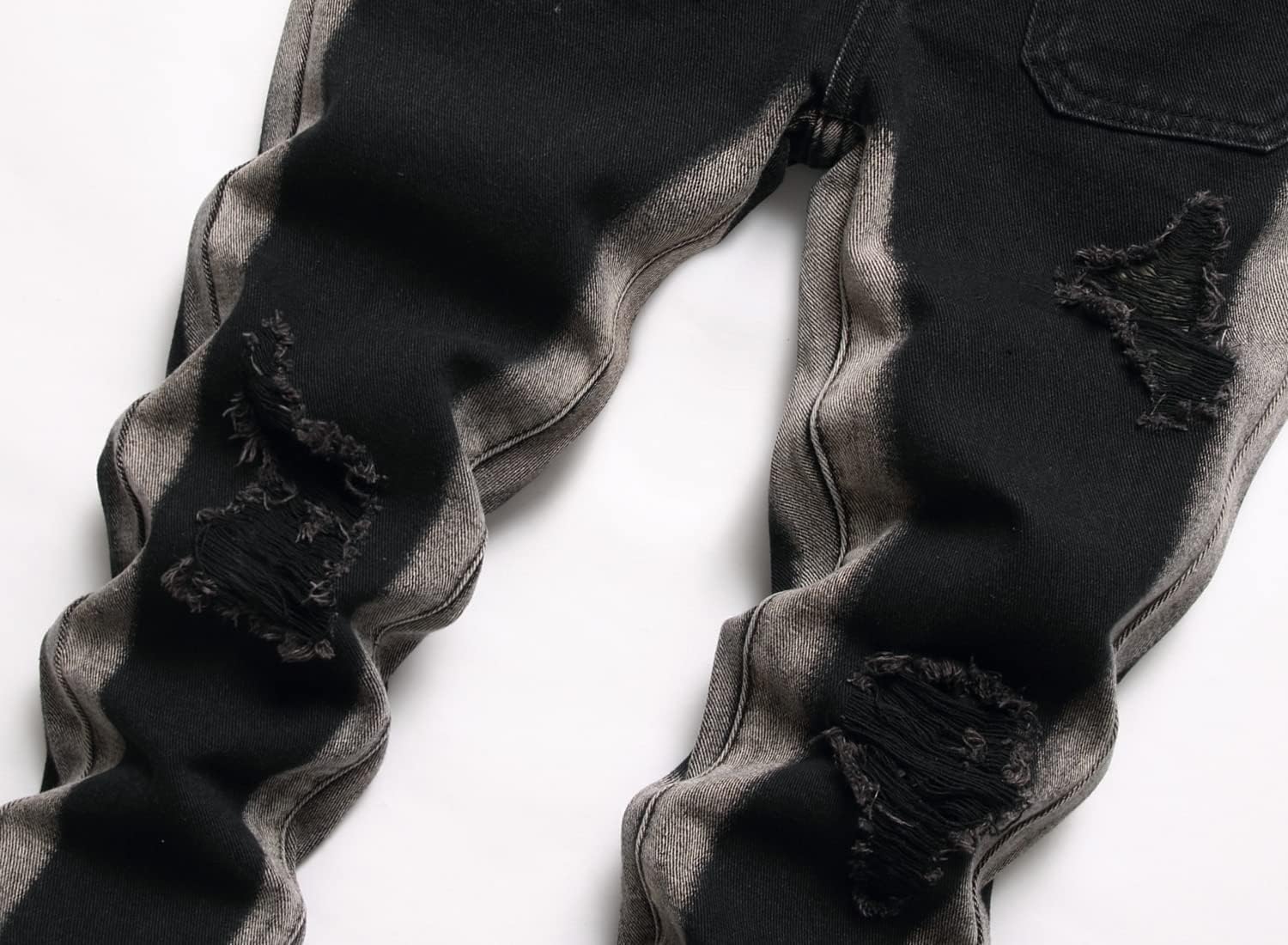 Boy's Skinny Fit Ripped Destroyed Distressed Stretch Slim Jeans Pants - Image 5