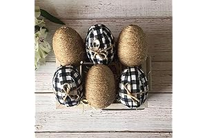 Black and White Buffalo Check Burlap Easter Egg