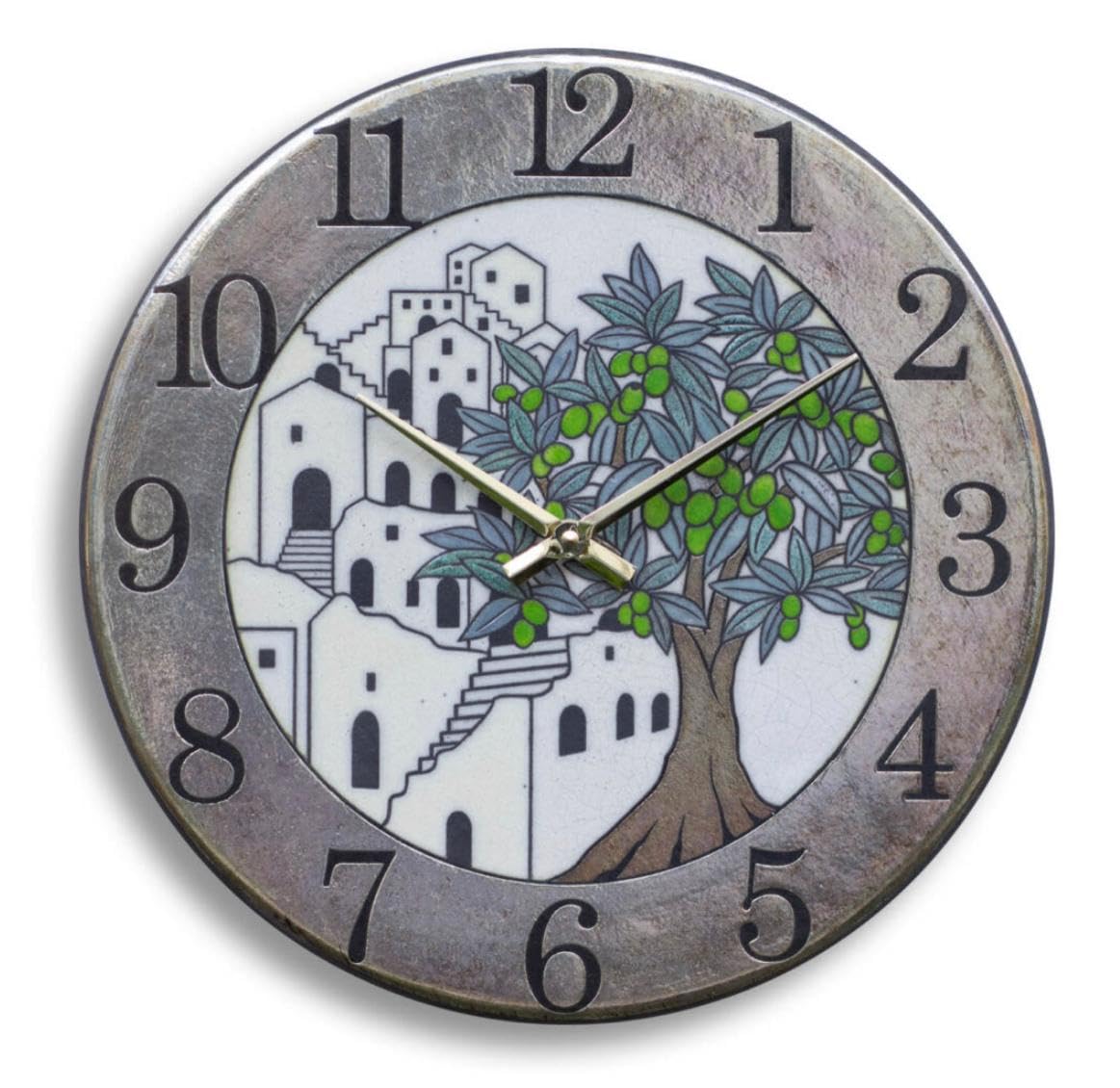 Horloge murale en céramique Raku MOLISH artisanale et design classique pour salon