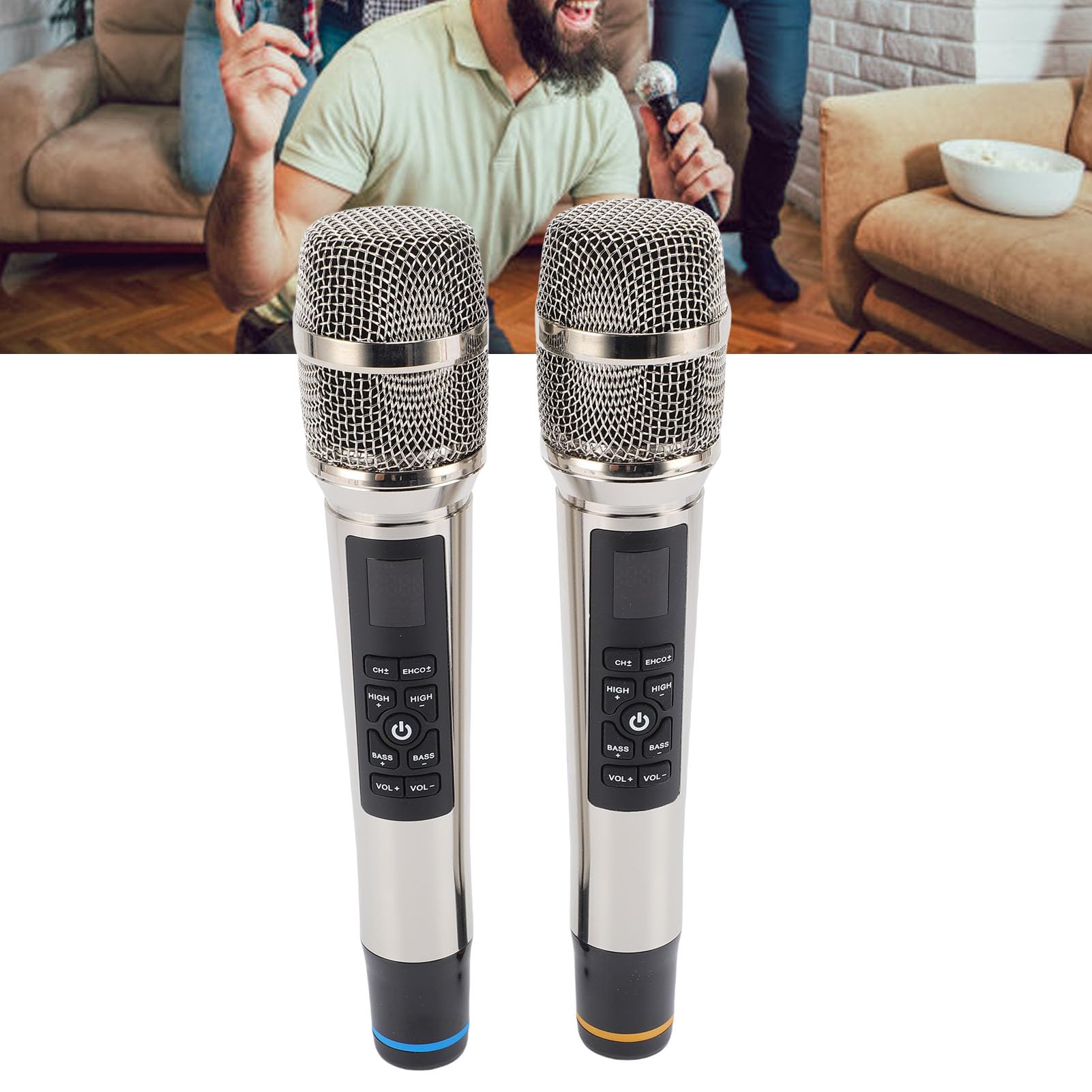 Denash Microfono Wireless, di Microfono Dinamico a Cordone Ricaricabile con Ricevitore, Microfono di Karaoke Professionale per Cantare il Discorso della Festa di Nozze