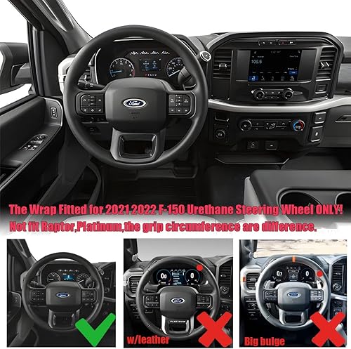 Miniatura 2 de Funda protectora para volante de uretano para Ford F-150 F150 XLXLTLimited 2021 2022 (marcador naranja)