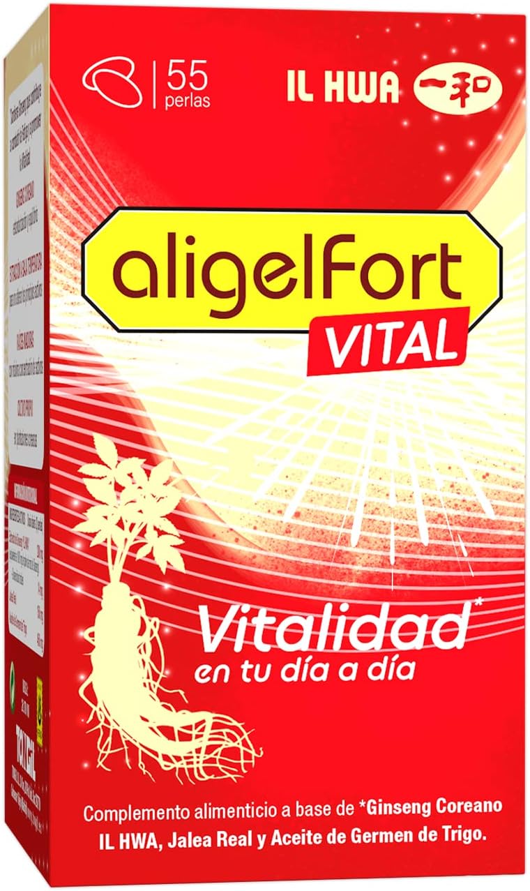 Jalea Real con Ginseng - Aligelfort Vital 55 Perlas - Ginseng Coreano, Jalea Real y Germen de trigo | Vitalidad en tu día a día | de Tong-il