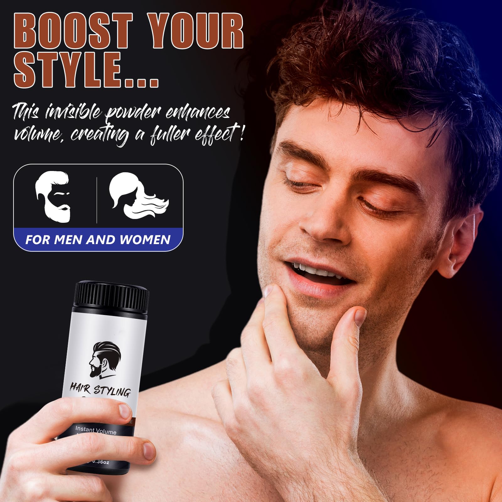 2 Pack Hair Styling Powder, Polvere per Lo Styling dei Capelli per Uomo, Texturizing Powder,aggiunge volume ai capelli, Aspetto Opaco e finitura naturale, Facile da Applicare