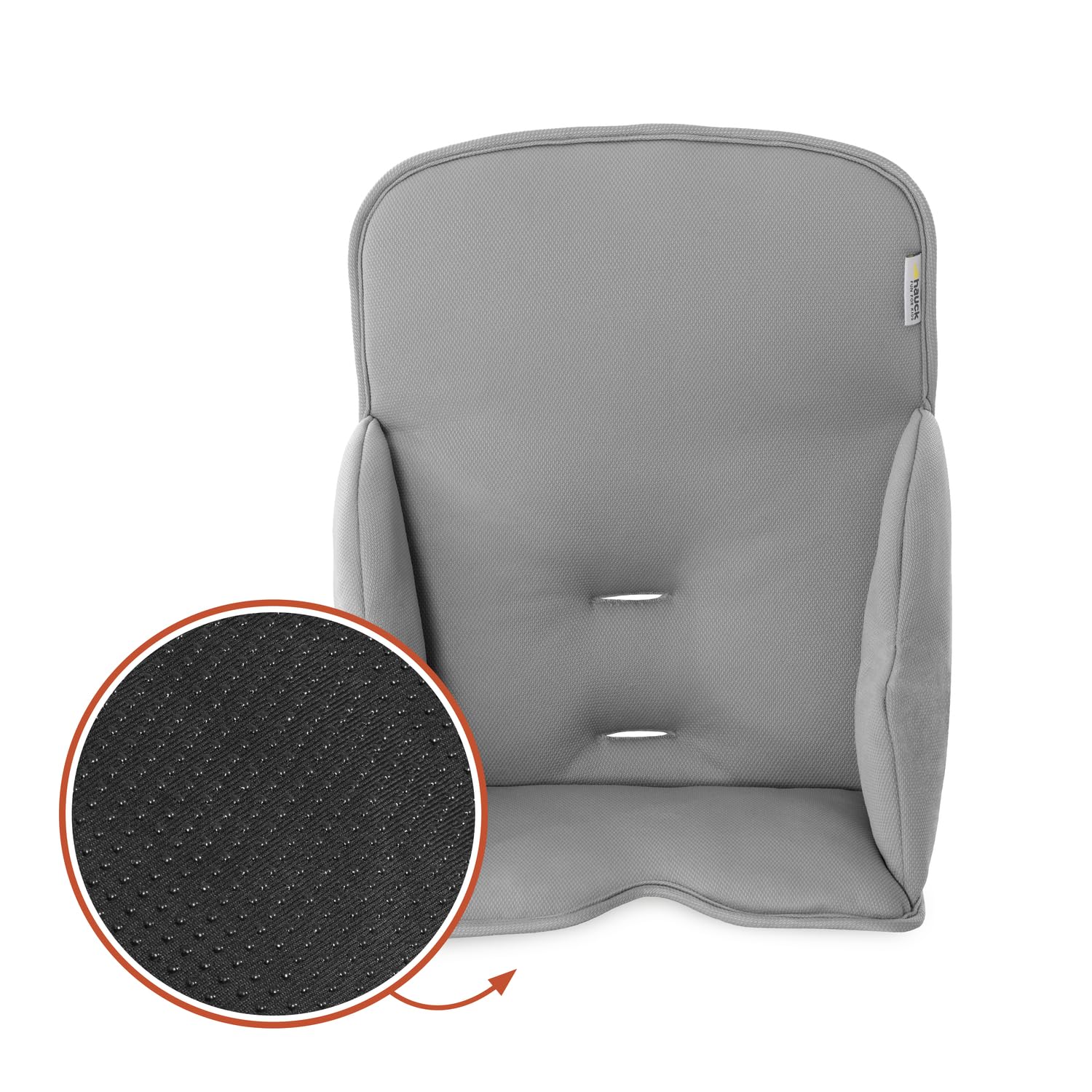 hauck Hochstuhl Sitzauflage für Alpha+, Beta+ & Arketa, Grey | 6-24 Monate Sitzverkleinerer Kissen für hauck Hochstühle mit weicher Rückenlehne und stabilisierten Seiten
