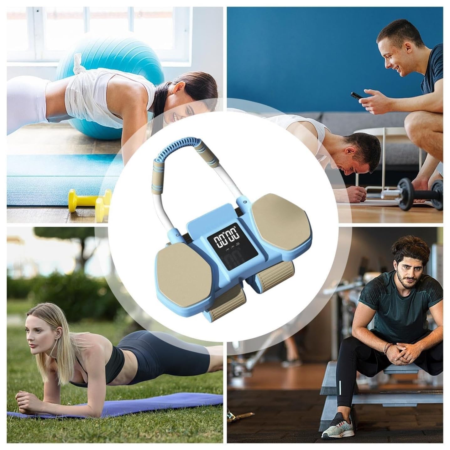 Ab Runde, Automatisches Rückprall-Bauchrad, Bauchroller, Bauchplanken-Rollerrad mit Ellenbogenstütze
