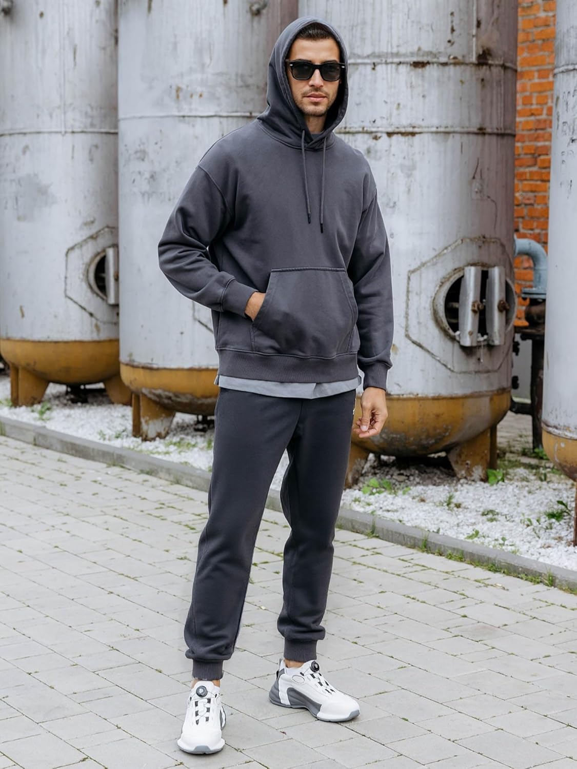 LINMYZAI Sweat Suits Men Jogging Tracksuits 2 Piece Set Casual Athletic Hoodie And Sweatpants Outfits - Image 2