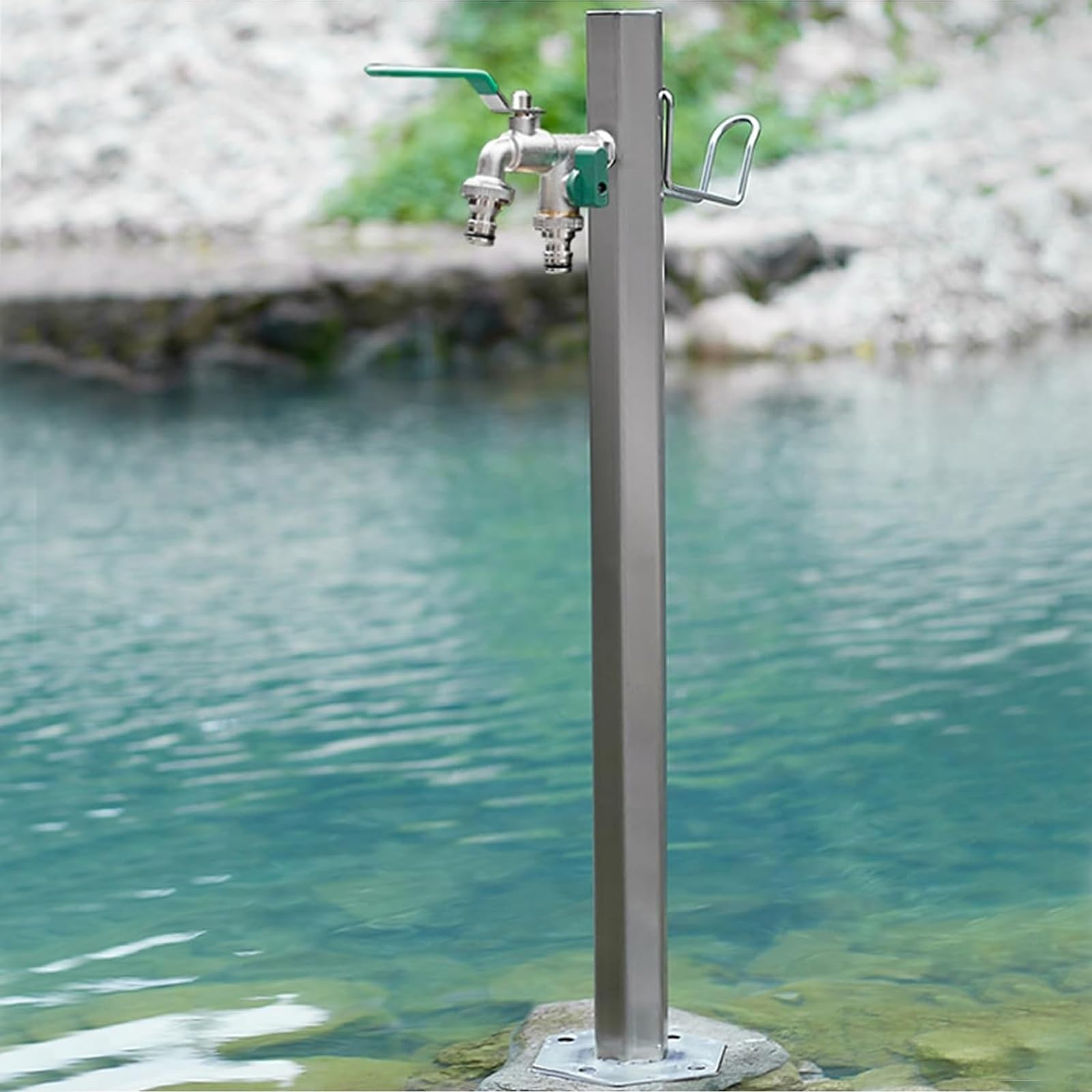 Fuente de jardín Independiente con Grifo y Soporte de Manguera para hidrante contra Incendios Exterior para facilitar el riego, Patios y Jardines.