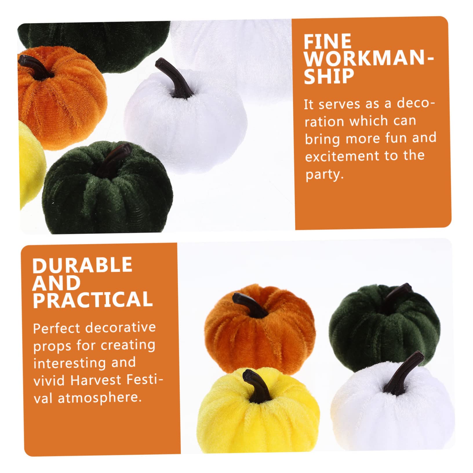 Zerodeko 2 Set Zucca Artificiale Zucche Artificiali Bianche Mini Zucche Artigianali Finto Ornamento Di Zucca Artificiale Autunno Falso Decorazioni Autunnali Al Coperto Flanella 15 Pezzi*2