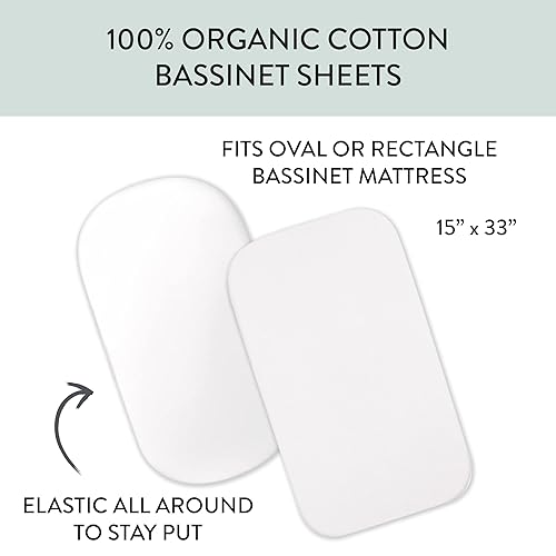 Miniatura 2 de HonestBaby Paquete de 2 sábanas de cuna de algodón orgánico, color blanco, talla única