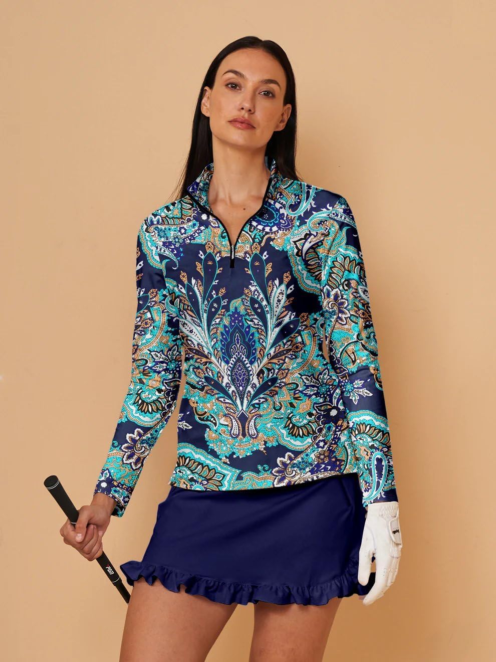 Golf Shirts for Woman UPF 50+ Sun Protection Quick Dry Lightweight Long Sleeve Polo Shirts for Woman Rash Guard - Image 4