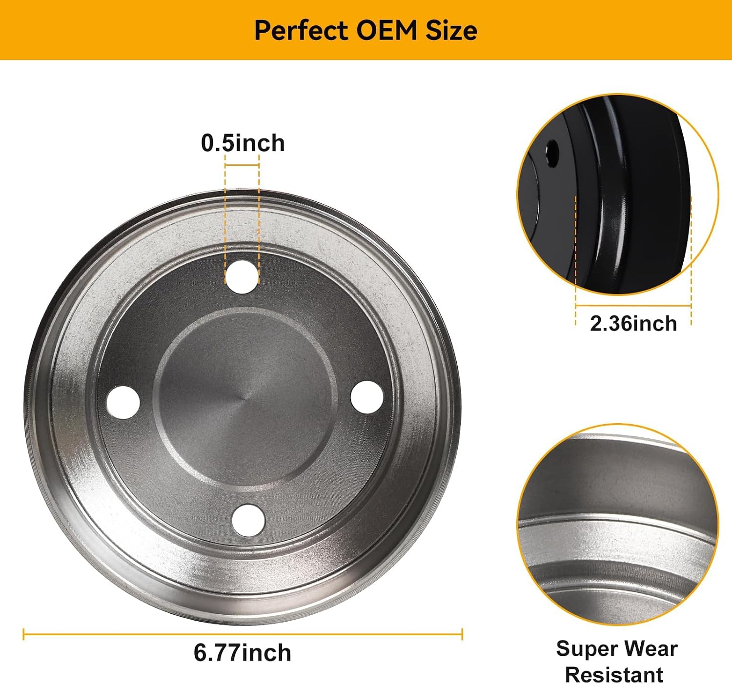 Golf Cart Brake Drums Hub Rear for Club Car DS 1995-up&Club Car Precedent 2004-up G&E Golf Carts Models OEM# 1017911-01, 1018232-01(2 Packs)