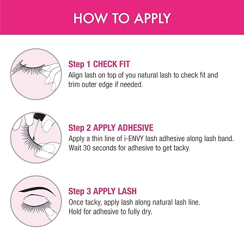 Miniatura 5 de i-ENVY - 5 pares de pestañas postizas Demi Wispies (1 paquete), cabello 100% humano de calidad premium, pestañas esponjosas y plumosas con volumen y