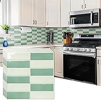 Vista 1 de STICKGOO Azulejos autoadhesivos para salpicaduras de 10 hojas, azulejos autoadhesivos de 12 x 12 pulgadas, protector contra salpicaduras