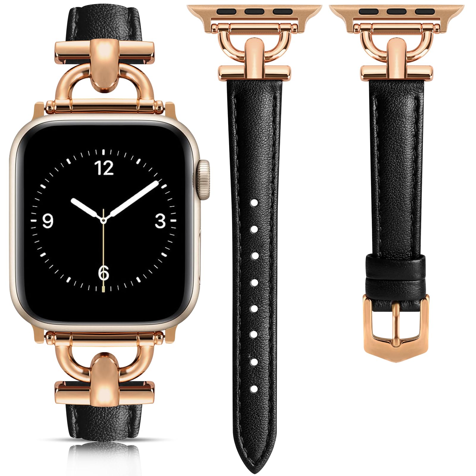 mxiixnai Leather Strap Compatible with Apple Watch Straps 41mm 40mm 42mm 38mm Women