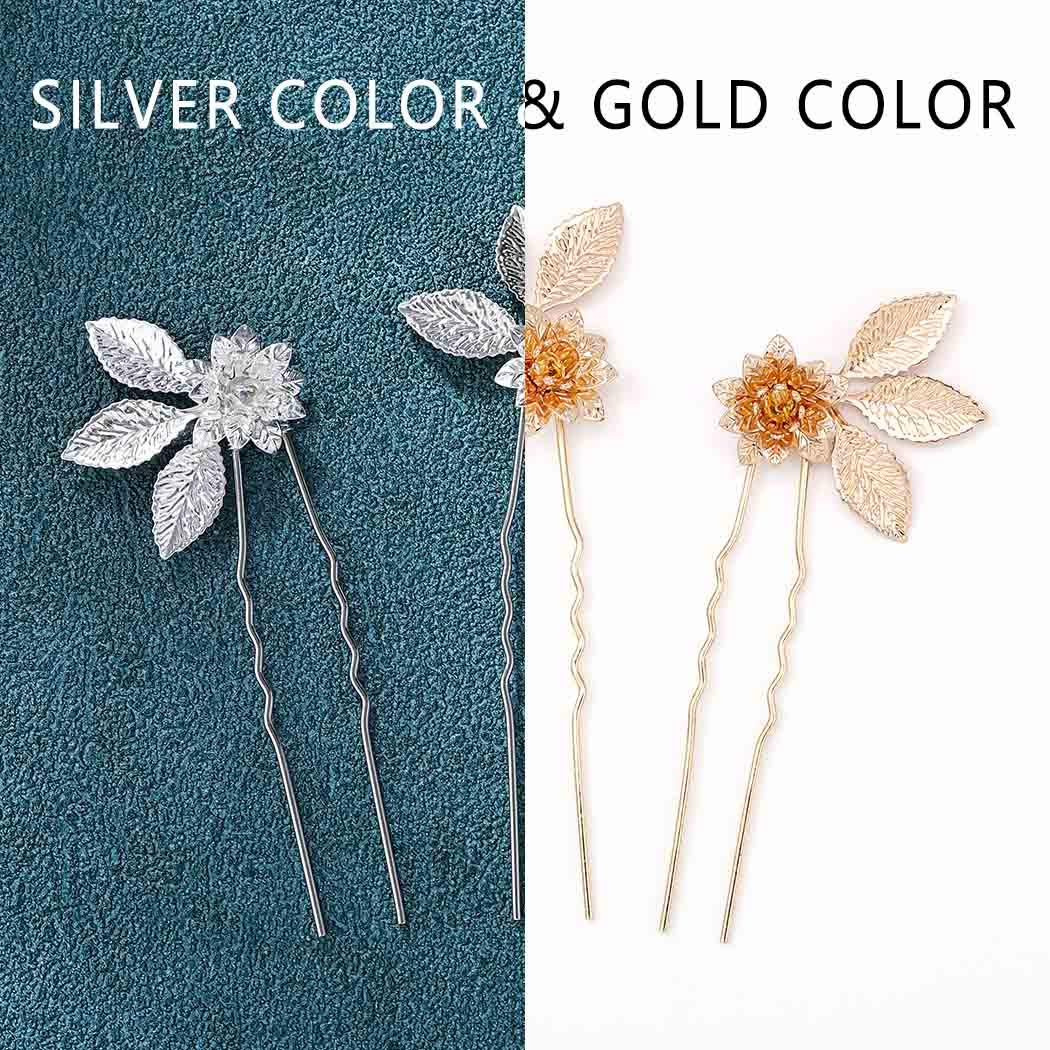 Amazon.com : Unicra Wedding Hair Pins Flower Hairpins Hair  display picture 2