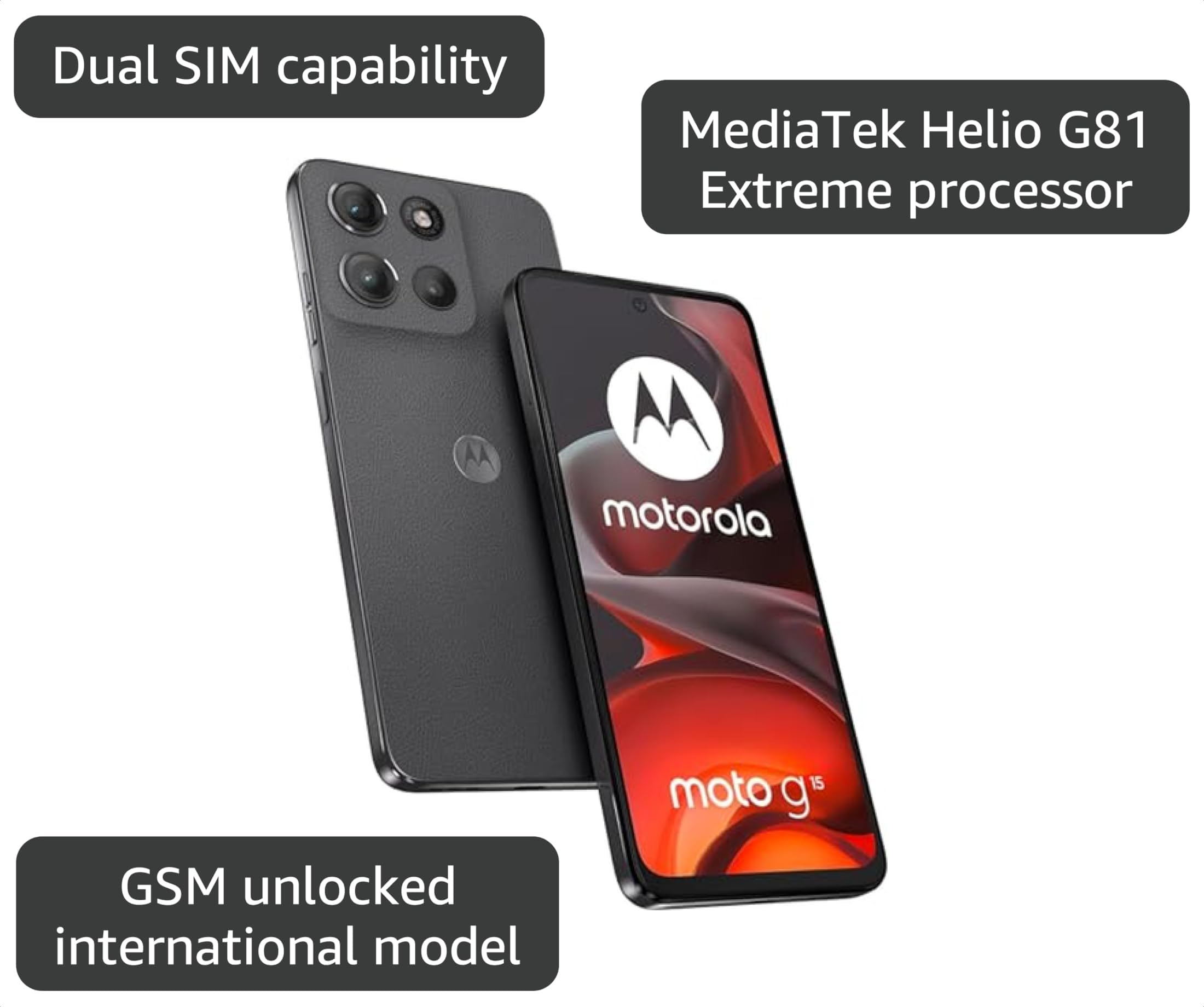 Amazon.com: Motorola Moto G15 4G LTE (XT2521-2) 4+128GB Dual Sim
