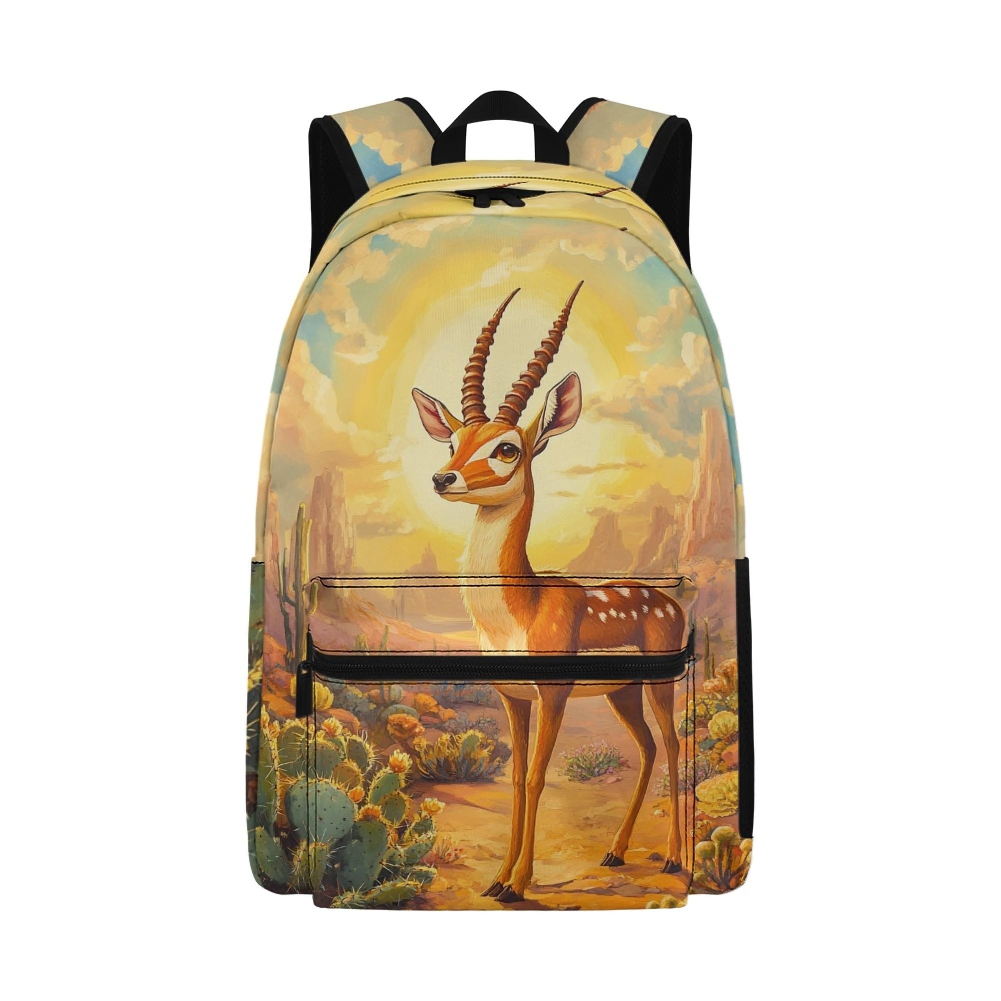 Giftbloom Novelty Bookbag for Elementary Middle School Sunny Antelope Kids Backpack Lightweight Durable School Backpacks for Boys Girls Daily