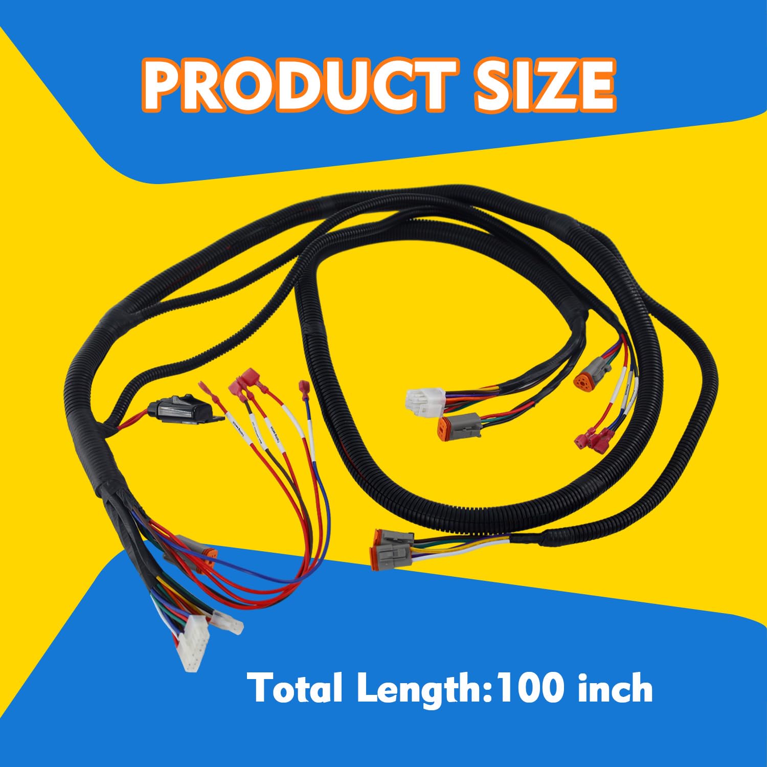 Club Car Precedent Wiring Harness Kit with Mcor 2 & 4 Adapter Harness,Fits Club Car Precedent-Gray Controller#1515-5201, Golf Cart Control Wiring Harness OEM#103850301