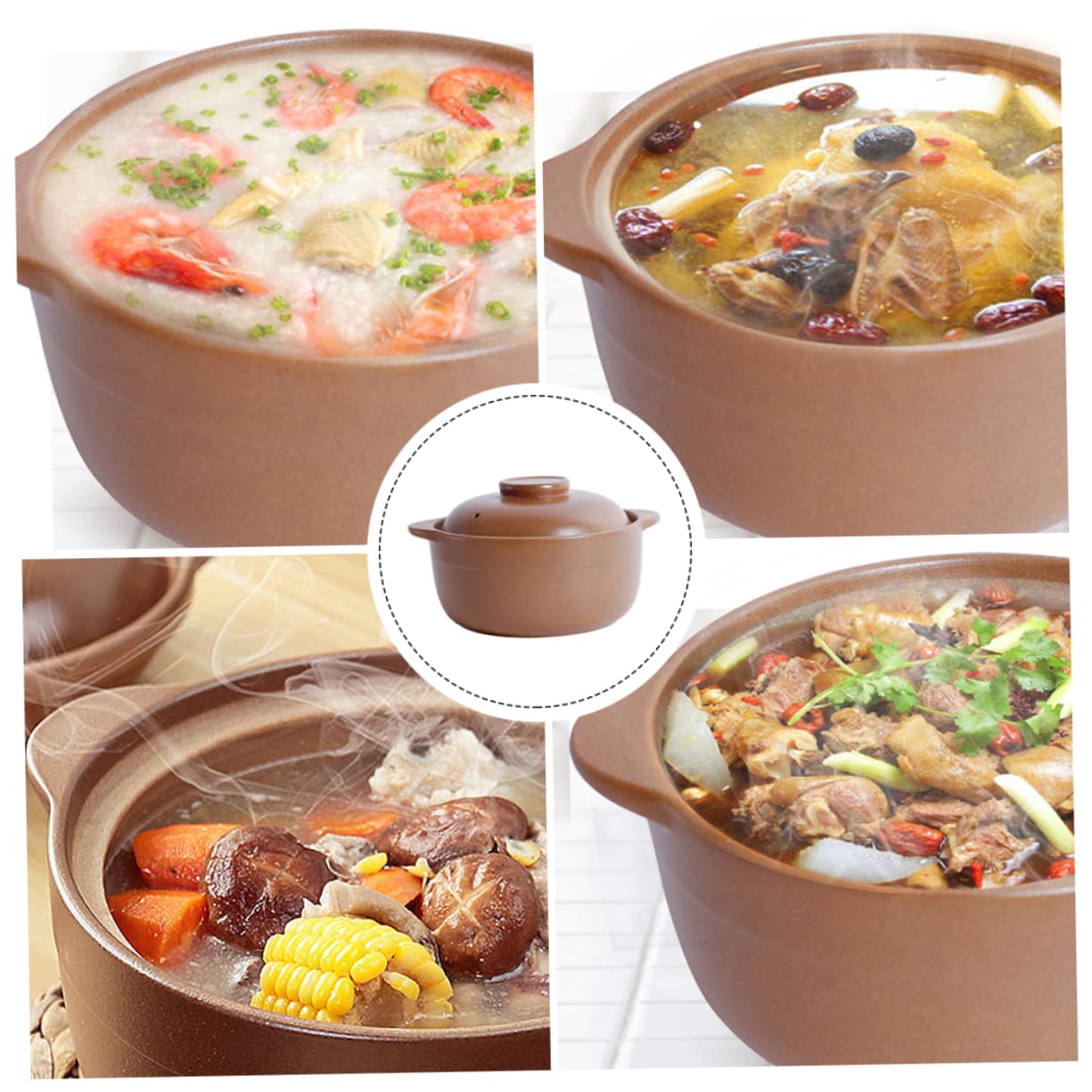 Kochtopf, Keramik-Auflauf, chinesischer Auflauf, Hot Pot, Tontöpfe, Ofen-Schmortopf mit Deckel, antihaftbeschichteter Suppentopf mit Deckel, Kochsaucentopf mit Deckel, Kochtopf für den Heimherd, Kera