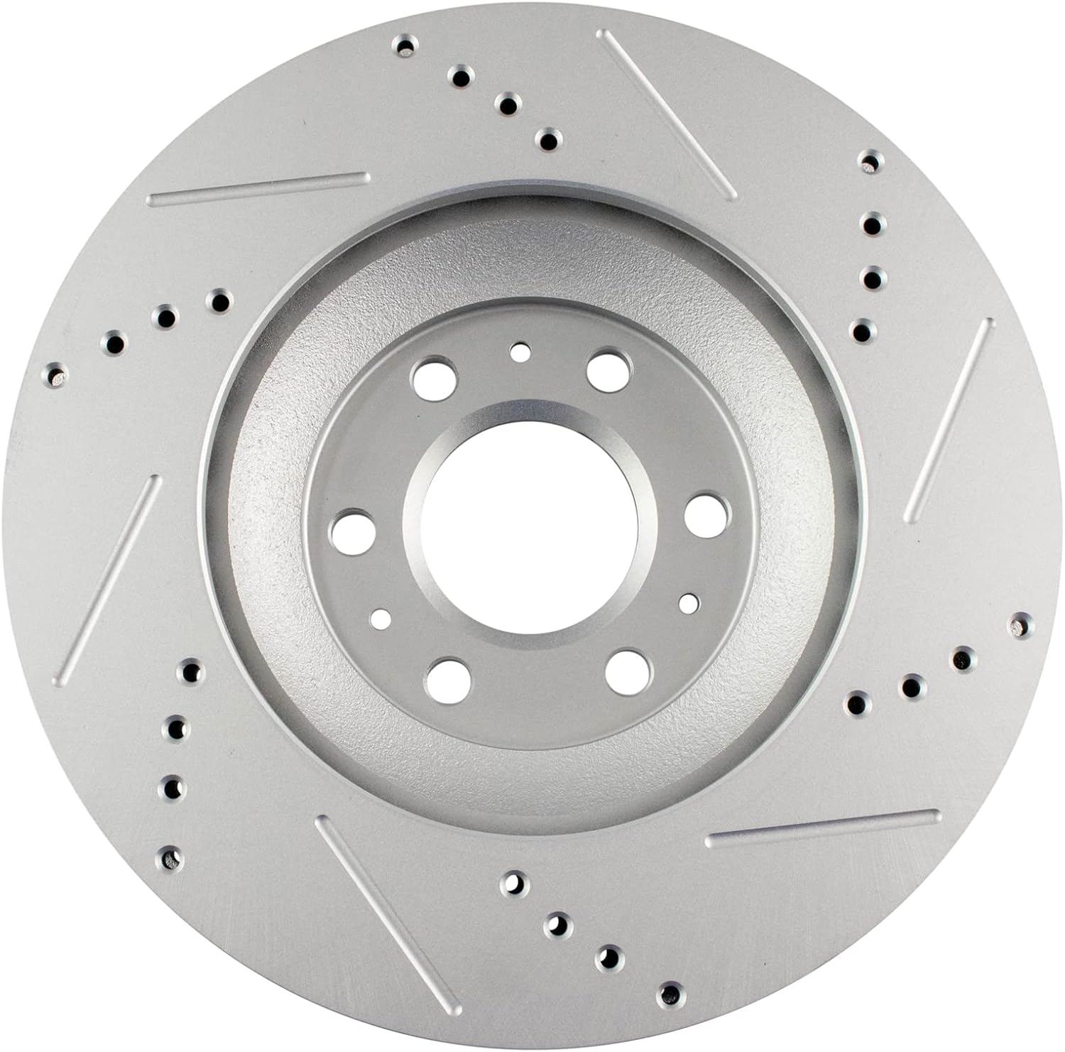 TRQ Front Brake Rotor Set G Coated Drilled and Slotted Vented Compatible with 2004-2009 Cadillac SRX