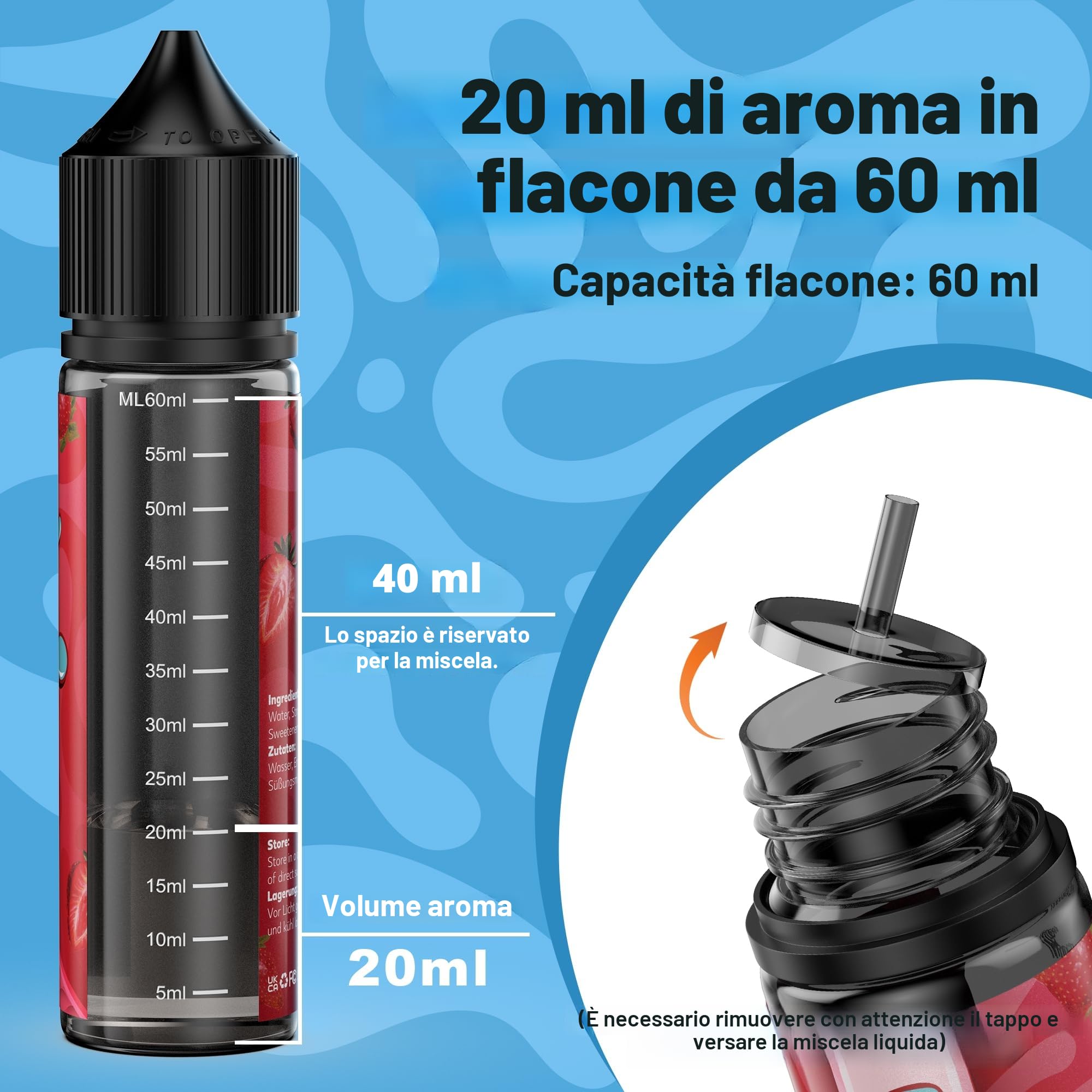 Concentrato di Aroma 5x20ml, Aroma Intenso per Alimenti Ideale per Cuocere, in Alimenti e Bevande, anche per Nebulizzatori, Macchine per Nebbia, e molto altro. 5 pezzi