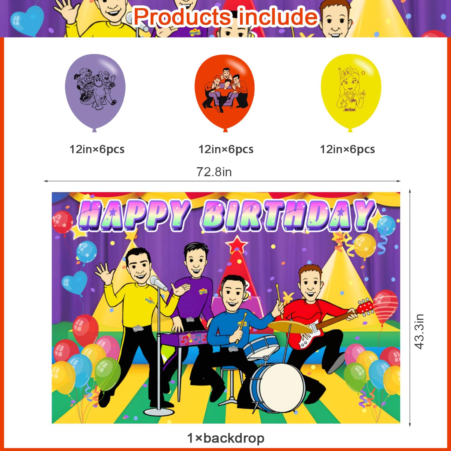 ???????????? ???????????????????????????? Birthday Party Decoration,???????????? ???????????????????????????? Party Photo Background 5 x 3 FT and 18 Pcs Balloon,???????????? ???????????????????????????? Merch Party Backdrop Supplies