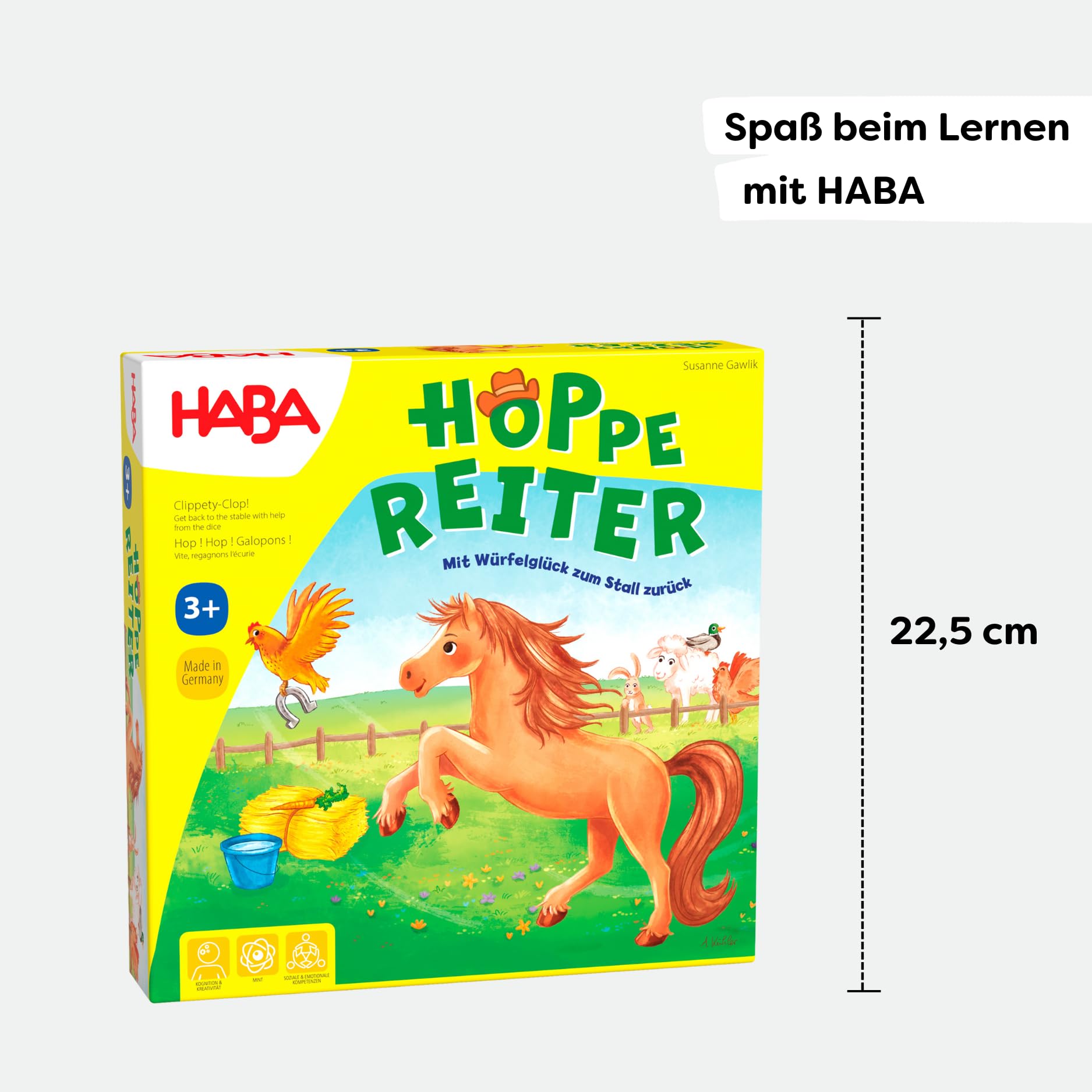 Haba 4321 Al Galoppo, Cavallino! - Gioco Da Tavolo Per Bambini 3+, Corsa Di Cavalli Con Dadi, In Legno, Educativo E Strategico, Made In Germany - 4