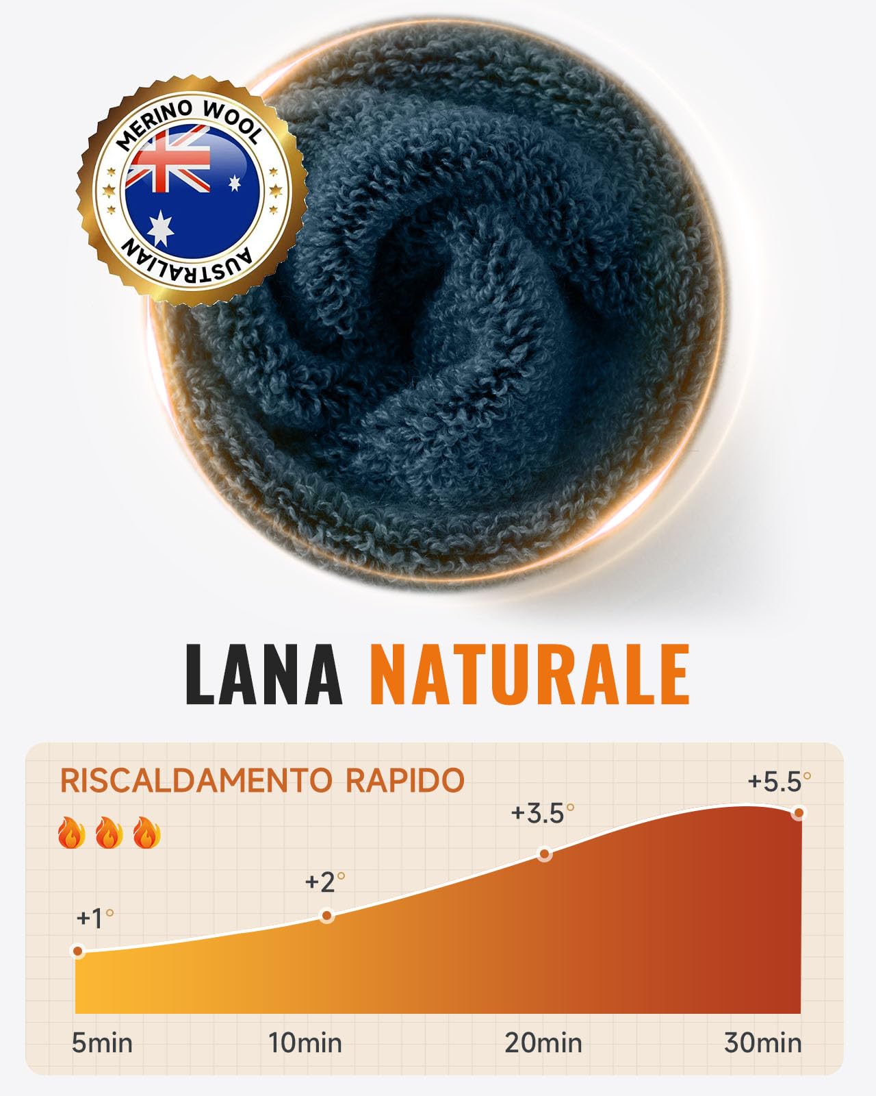Alaplus Calzini Trekking in Lana Merino, Caldi Calzini Cotone Calze per Donna Uomo,Sportivi Calze Anti Vesciche per Escursionismo Trail, 3 paia