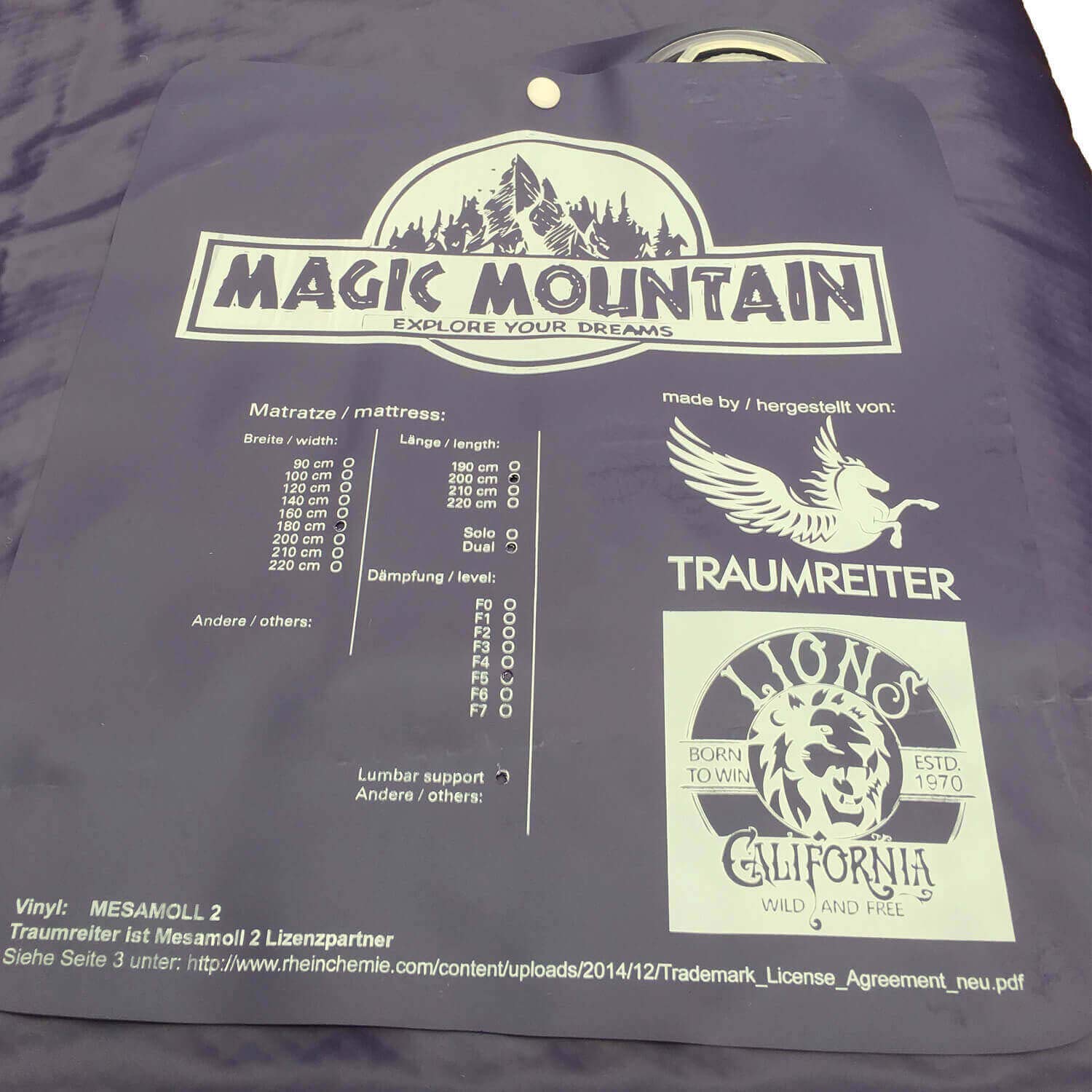 Traumreiter Wasserbettmatratze Softside Mono MESAMOLL 2 Solo Wassermatratze Wasser Matratze Wasserbett Wasserkern (70% (3-4 Sek.) 140 x 200