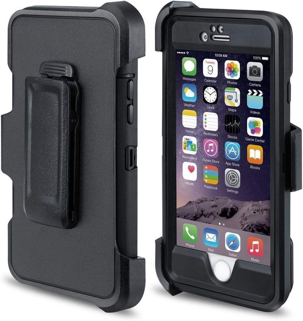 iPhone 6s Case,iPhone 6 Case SunBox Tough Defender [4 Layer][Rugged Rubber][Shock Absorbent][Drop Proof][Built-in Screen Protector][Max Protective] Case Cover For iPhone 6/6S [4.7 inch](Black)