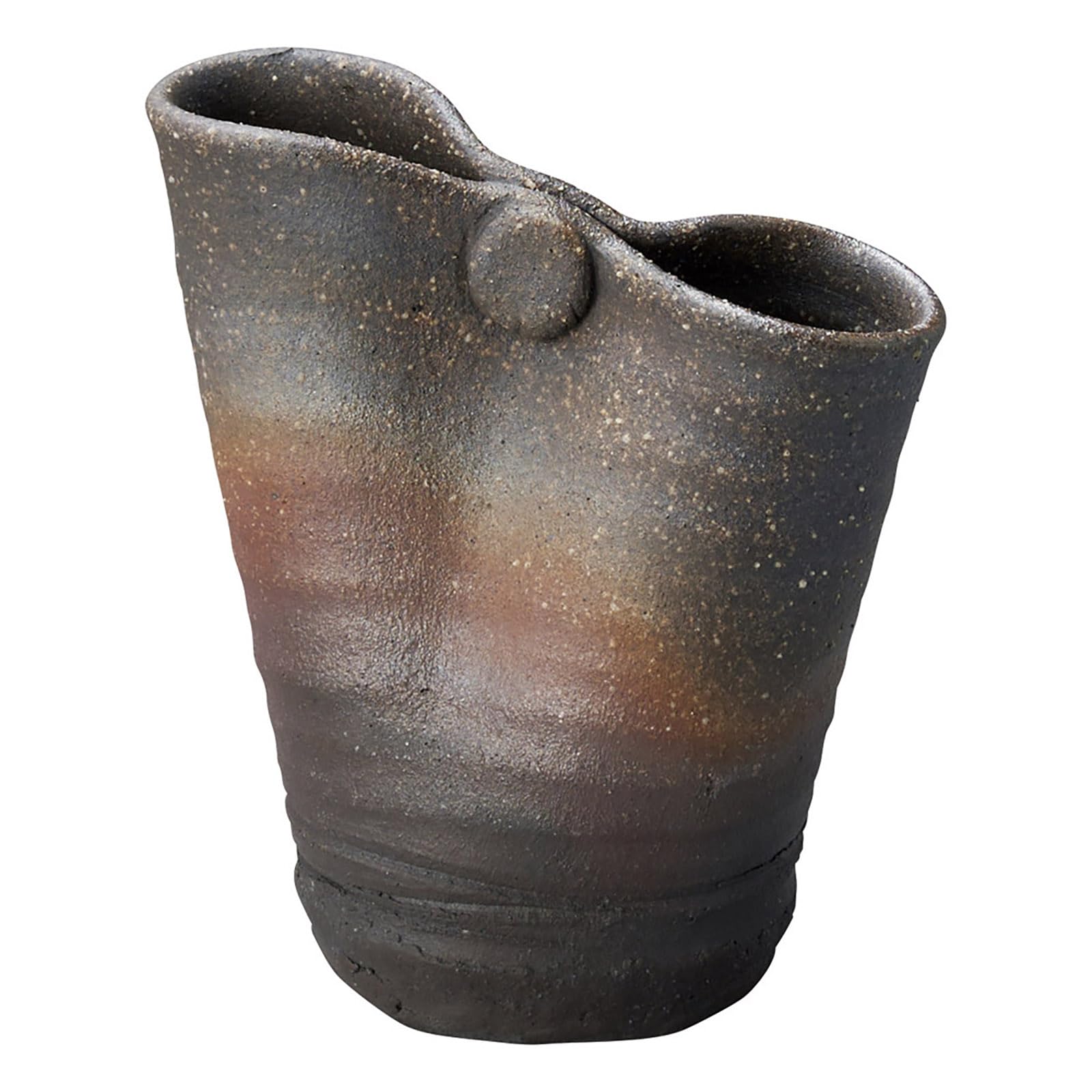 Shigaraki Ware Mini Vase, Black, 4.3in