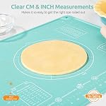 Liquid Dough Rolling Baking Mat: U-Taste 16"x20" Food-Grade Non-Slip Pastry Silicone Sheet, Non Slip for Kneading, Making Pizza, Fondant, Pie Crust with Clear Measurement and Raised Edges (Aqua Sky)