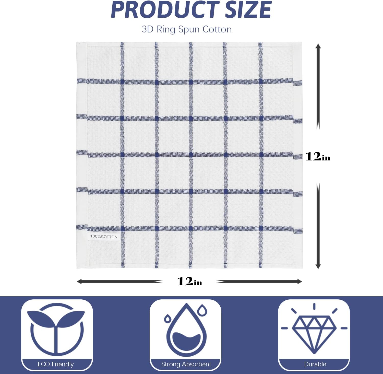 Nialnant 8 Pack Kitchen Dish Rags,Absorbent Kitchen Towels image 2