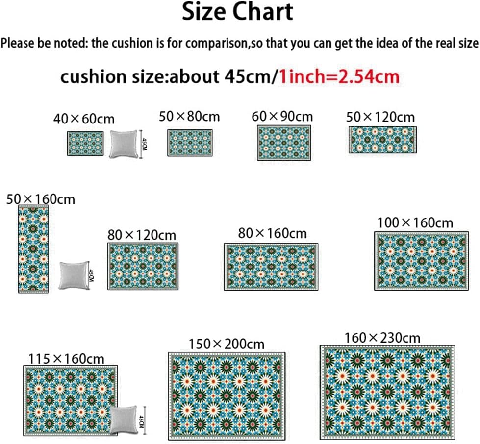 Vintage Boho Area Rugs Multicolor Ethnic Style Geometric Splicing Carpets Bedroom Living Room Kitchen Floor Mats Indoor Outdoor Non-Shedding Runner Rug Home Décor Carpet 2' X 4'