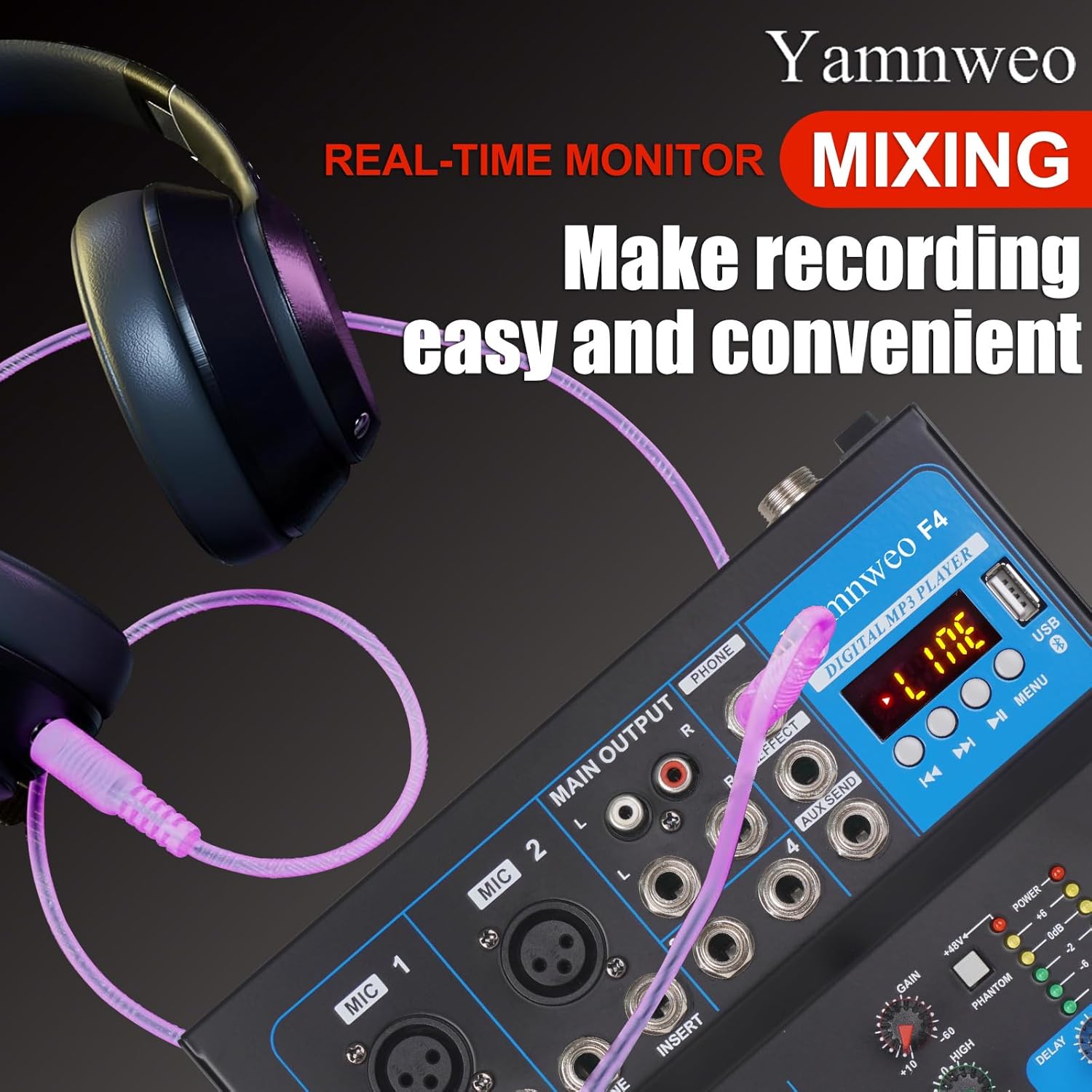 Yamnweo GH4 Mixer with power cable connected