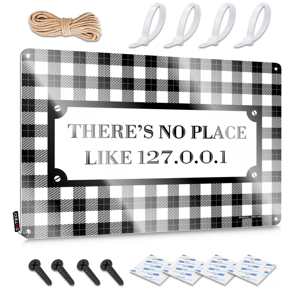 MWFKKADDB Bar Rules Tin Metal Sign There’S No Place Like 127.0..1 Tin Sign Funny House Signs Tin Signs Warning(20X30CM)