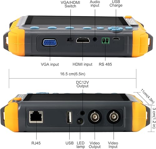 Miniatura 8 de Anpviz Probador de monitor CCTV 4 en 1 de 5 pulgadas, AHD/TVI/CVI/CVBS, prueba de cable UTP/PTZ para cámara de seguridad analógica de