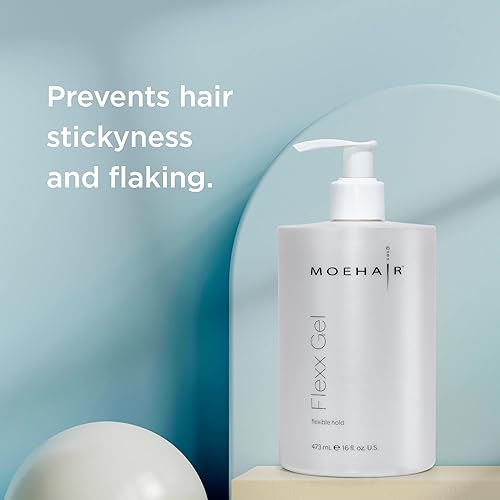 Miniatura 4 de MOEHAIR Gel Flexx de 16 onzas líquidas. Gel de peinado de sujeción flexible, añade textura humedad y brillo al cabello, no graso, desenreda,